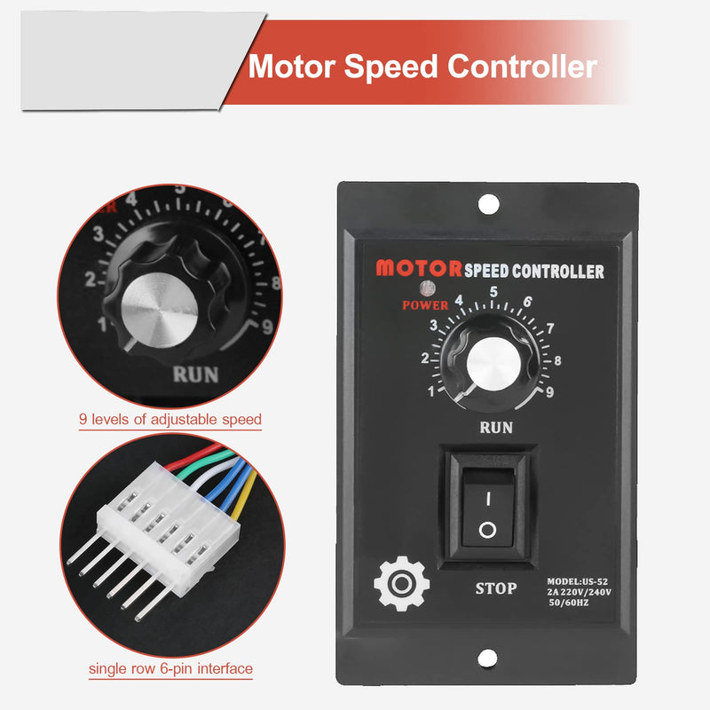 [Australia - AusPower] - 400W AC 220V Motor Speed Controller,Motor Speed Pinpoint Regulator Controller Forward & Backward for Packaging, Printing, Food, Electronics, Instrumentation,Clothing Industry Production Line 