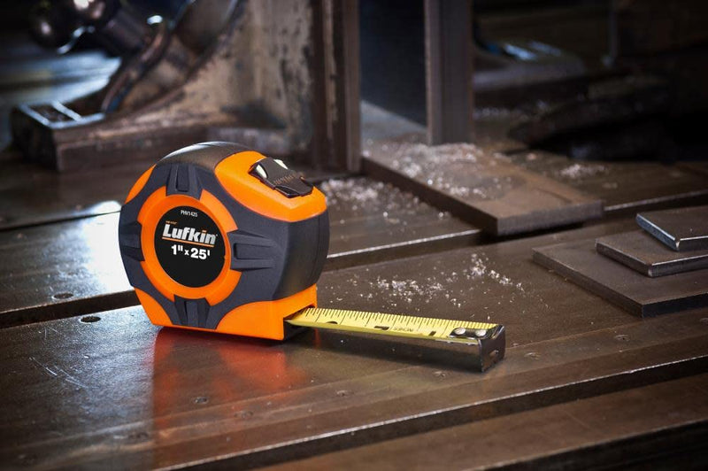 [Australia - AusPower] - Crescent Lufkin 1" x 25' P1000 Series Hi-Viz® Orange Engineer's Yellow Clad A4 Blade Power Return Tape Measure - PHV1425DN 