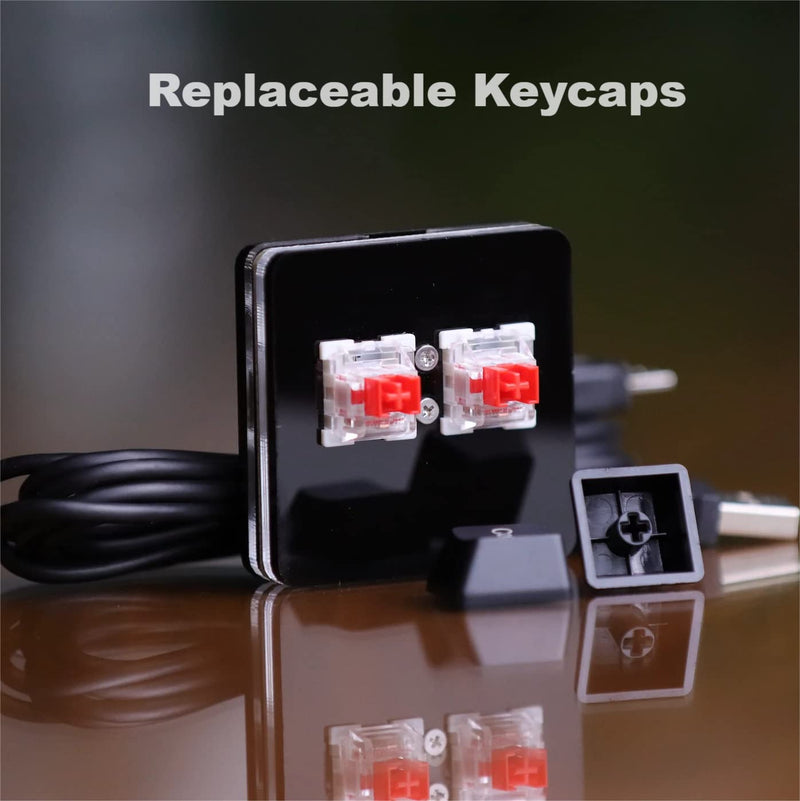 [Australia - AusPower] - BTXETUEL Copy and Paste 2-Key Keyboard SAYO OSU Keypad Hotswap One Handed Mechanical Gaming Keyboard Cherry Switch RGB Backlit Mini USB Keypad for macros or Rhythm Games 