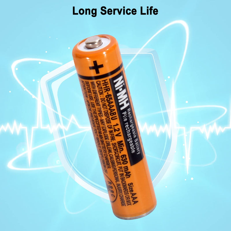 [Australia - AusPower] - 6 Pack HHR-65AAABU NI-MH Rechargeable Battery for Panasonic 1.2V 630mAh AAA Battery for Cordless Phones 