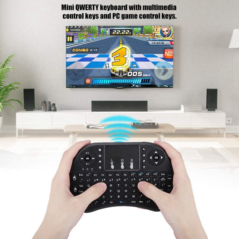 [Australia - AusPower] - Mini Wireless Keyboard with Touchpad, Portable 2.4Ghz Wireless Handheld Keyboard Flying Mouse Wireless Keyboard for Home Multimedia for PC, Laptop, Smart TV, Windows, TV Box, etc 