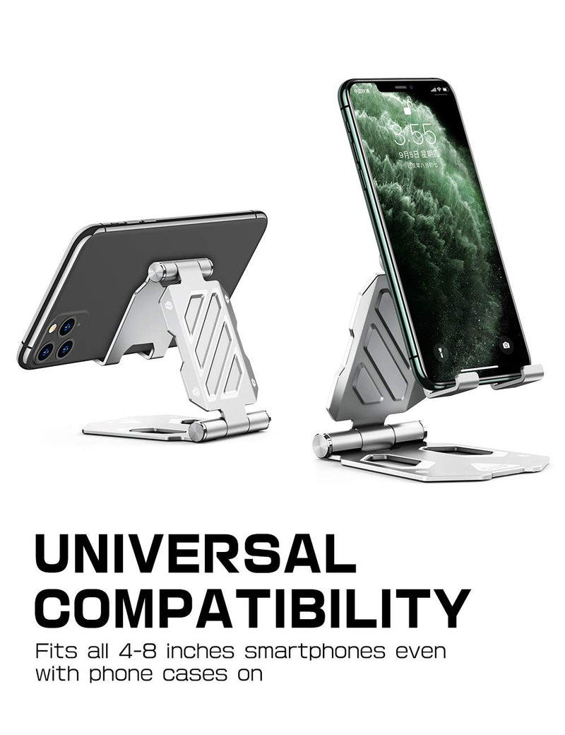 [Australia - AusPower] - SUPCASE Desk Counter Table Cell Phone Stand Holder Phone Dock Cradle Adjustable Multi Angle Compatible with iPhone 13/12/11 & Galaxy S22/S20 FE/Note 20 Ultra & Google Pixel 6 Pro (Silver) Silver 
