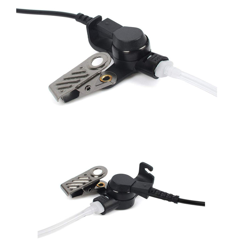[Australia - AusPower] - HYS Surveillance Kit Earpiece Clip Microphone PTT with One Pair Medium Earmolds (Two-Wire: 3.8ft/4.3ft) for BPR40 RMM2050 RDV2020 RDU4100 Radio Acoustic Tube Headset 