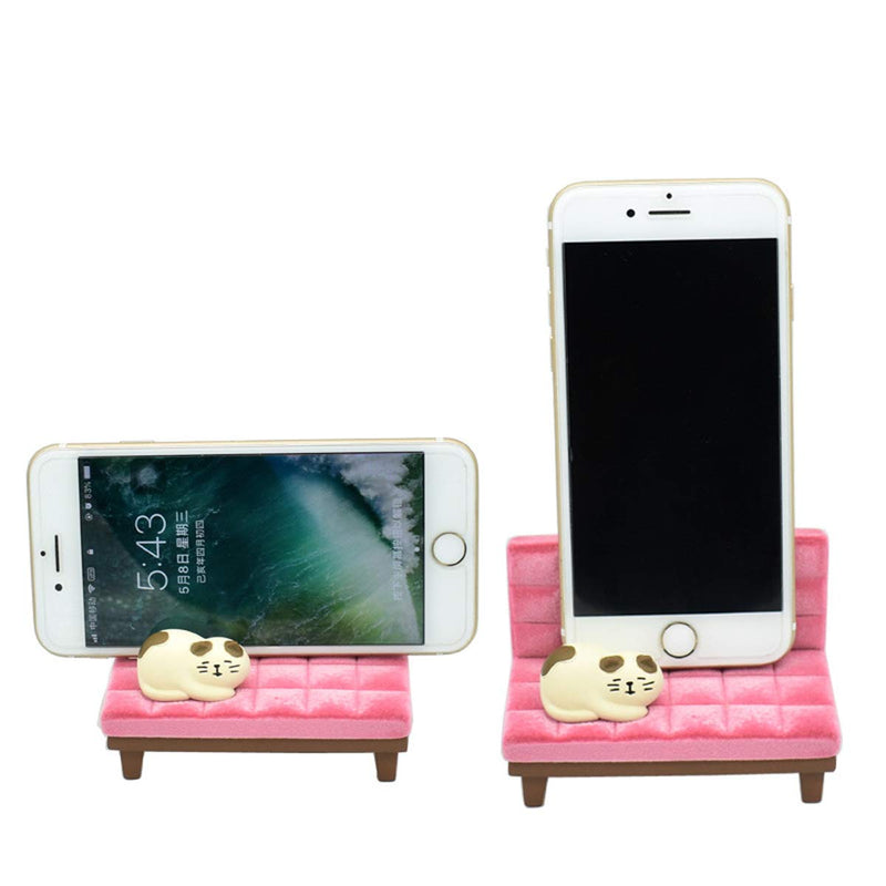 [Australia - AusPower] - Cute Cat Cellphone Stand Resin Miniature Coach Shaped Desk Phone Holder Mount for Girls Smartphones White Cat 
