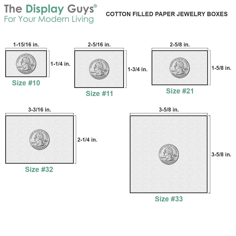 [Australia - AusPower] - TheDisplayGuys 25-Pack #21 Cotton Filled Cardboard Paper Jewelry Box Gift Case - Pearl Gray (2 5/8" x 1 5/8" x 1") 2.62x1.62x1 Inch (Pack of 25) 