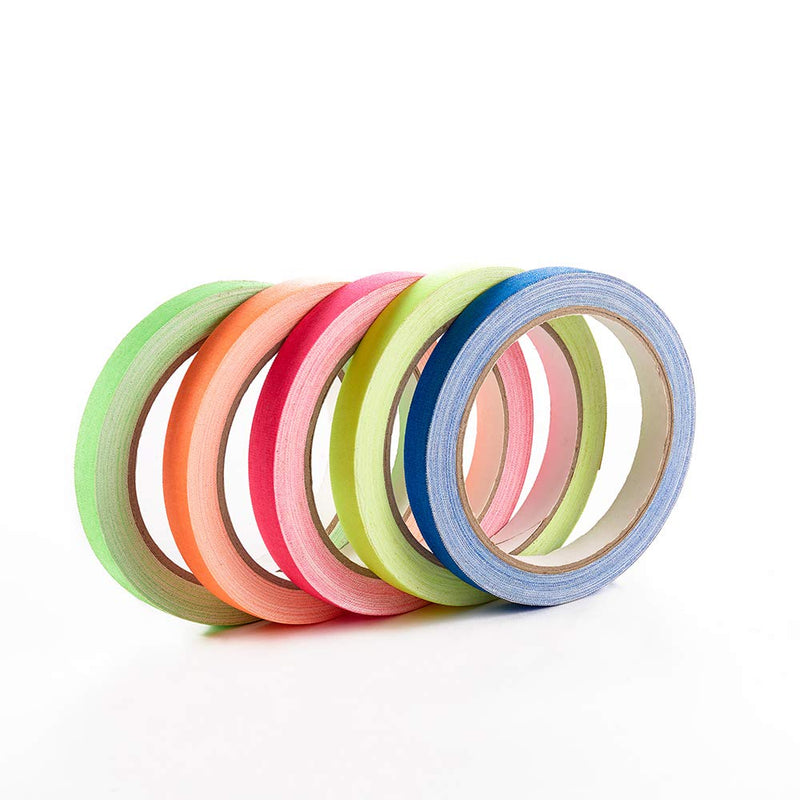 [Australia - AusPower] - Spike Tape Sets 0.5 inch x 36 ft Each,Gaffer Tape 5 Rainbow Colors Mark Tape Grid and Line Striping Adhesive Tape,Art,Dry Erase Tape for Hula Hoops,whiteboard,Pinstripe Tape for Floors,Stages 