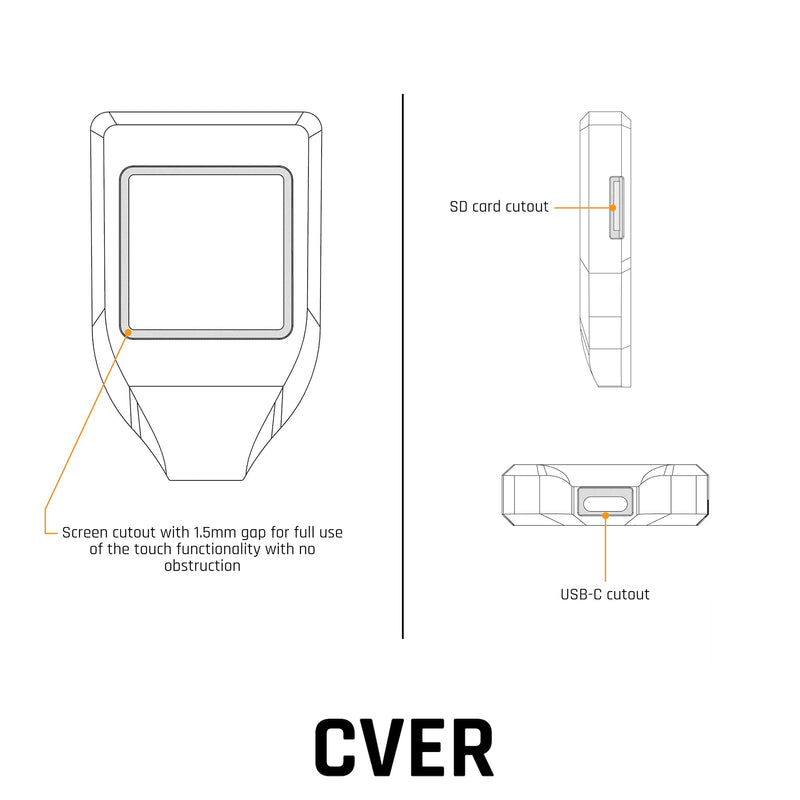 [Australia - AusPower] - CVER - Protective Silicone Case for Trezor Model T, with USB C and Micro SD Cutouts (Black) BLACK 