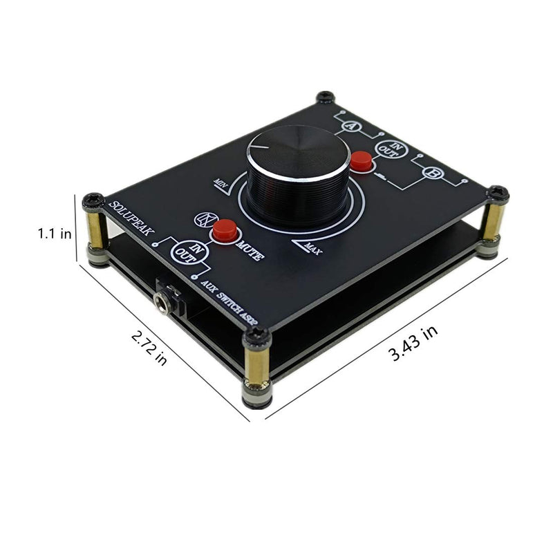 [Australia - AusPower] - 2 in 1 Out 3.5mm Stereo Audio Switch Box, Audio Source Signal selector, 2 Way Speaker switcher 2 ports 3.5mm switch(2 IN 1 OUT) 