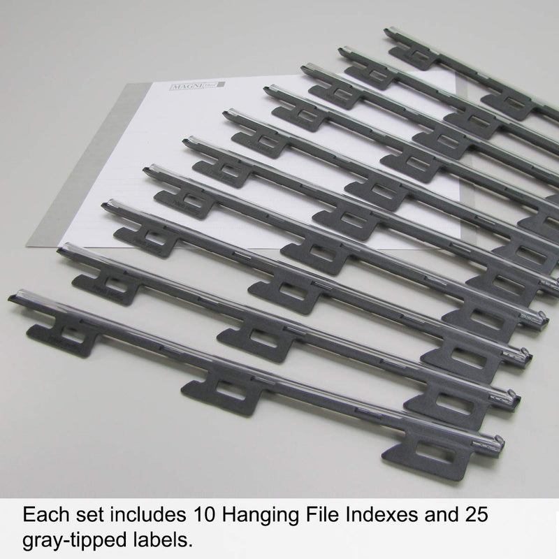 [Australia - AusPower] - New Ultimate Office MagniFile Insertable Hanging File Folder Tabs. Indexes That Double The Size of Your File Titles to Find Files Fast! (Set of 10), Black Set of 10 