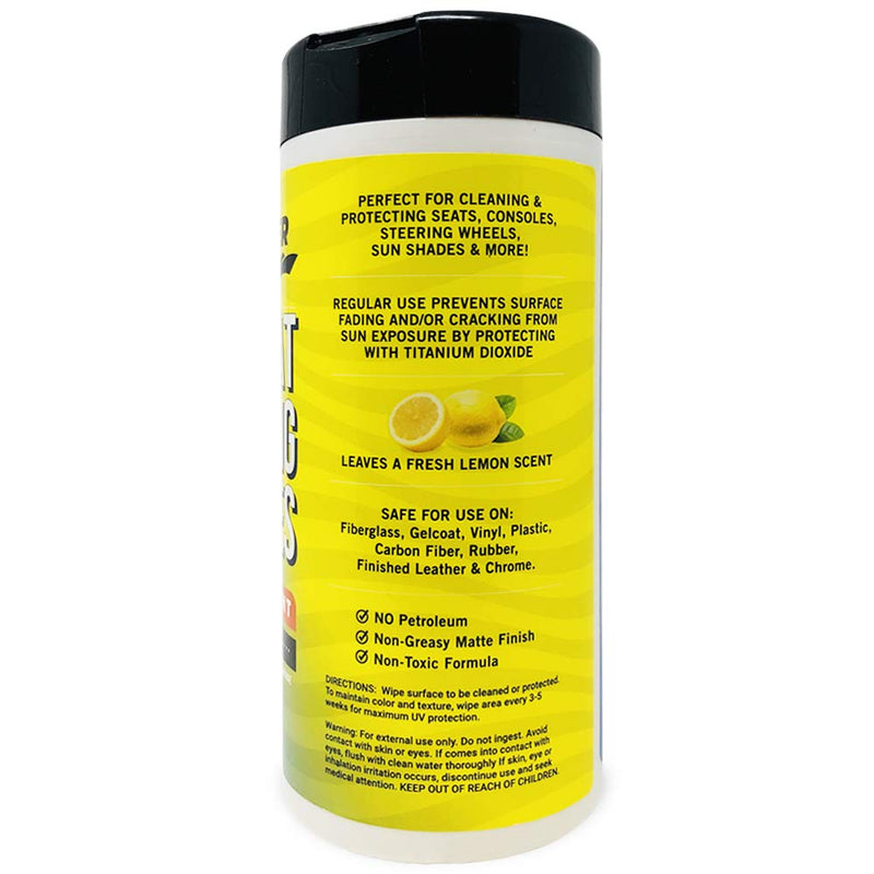 [Australia - AusPower] - Boat Cleaner Wipes with UV Protection Boat Vinyl Cleaner and Protectant Car Leather Marine Boat Seat Cleaner Dashboard & Console Boat Cleaning Supplies Interior and Exterior Clean & Wash Products 40 Count 