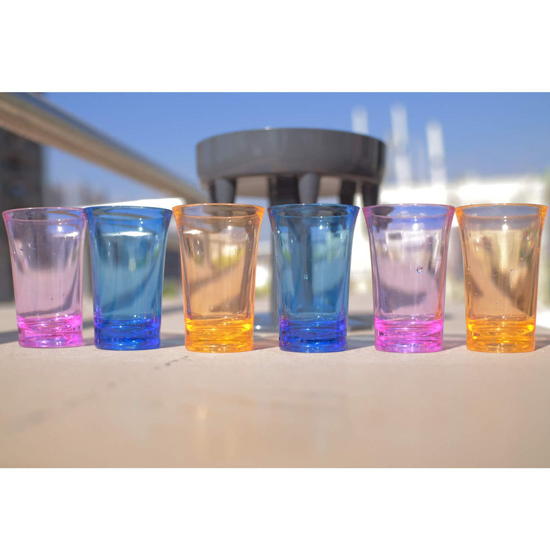[Australia - AusPower] - ERS 6 Shot Glass Dispenser and Holder,Cocktail Dispenser, 6 Shots Dispenser Liquor Dispenser with 6 Colorful Glasses, Blue 