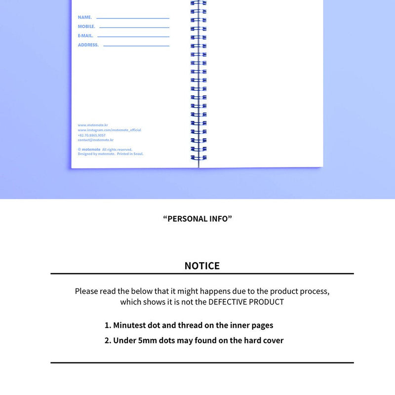 [Australia - AusPower] - [MOTEMOTE] 10 Minutes Planner 100 Days Color Chip (Serenity) / Study Planner/Planner 