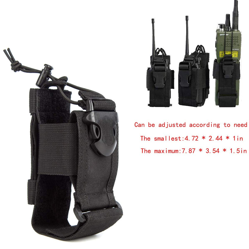 [Australia - AusPower] - Tactical Radio Holder Radio Case Molle Radio Pouch Military Heavy Duty Radios Holster Bag for Two Ways Walkie Talkie Compatible with Bags/Packs/Duffels by LUITON (Black) Black 