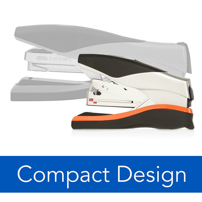 [Australia - AusPower] - Swingline Stapler, Half Strip Desktop Stapler, 40 Sheet Capacity, Low Force, Compact Size, Office, Desk, Optima 40, Orange/Silver/Black, 1 Count (87842) Pack of 1 