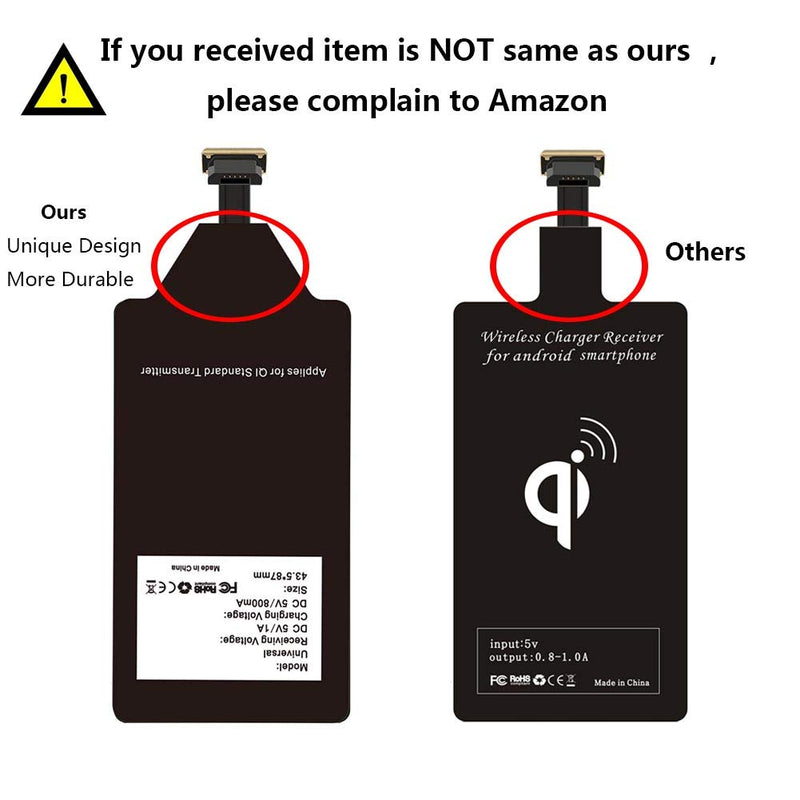 [Australia - AusPower] - Wireless Charging Adapter Qi Charger Receiver Compatible LG G4 G3 G2 Stylo 2 3 V10 K7 Q6 Plus X Moto G6 Play G5 G5S E4 Samsung Galaxy S3 J7 Pro A7 A5 A3 Huawei Mate Micro USB Card Android Charge 