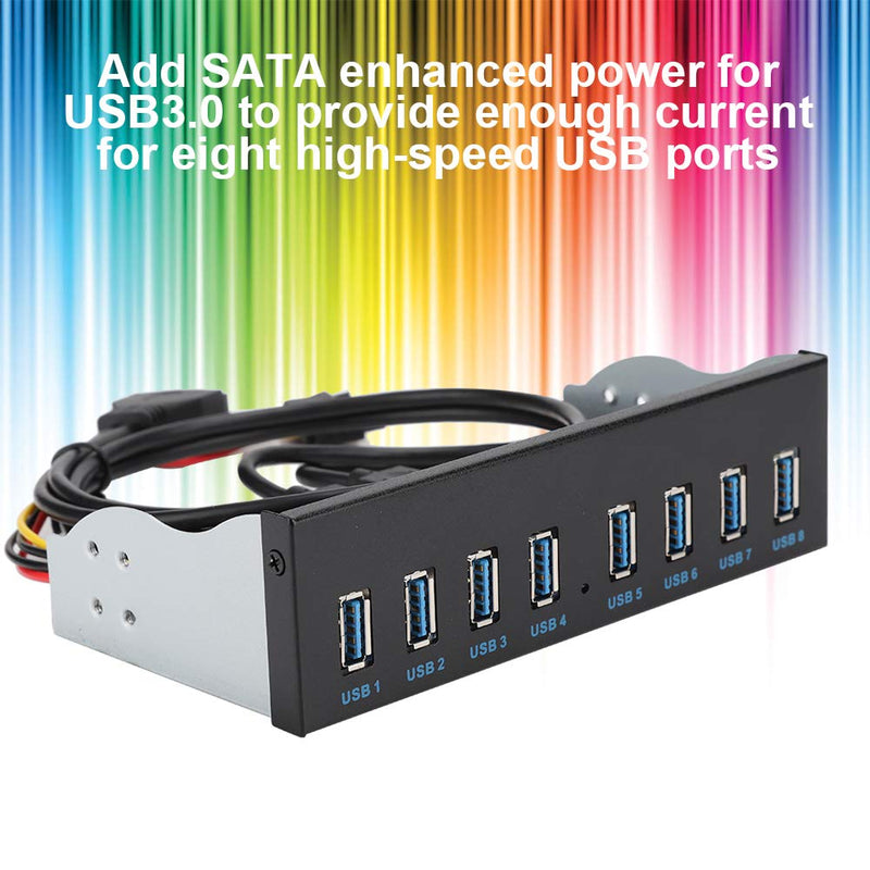 [Australia - AusPower] - USB3.0 8 Port HUB Optical Drive Panel 19PIN 8 Port Hub Optical Drive Extension Front Panel Adapter for PC Computer, Extension Drive Front Panel 