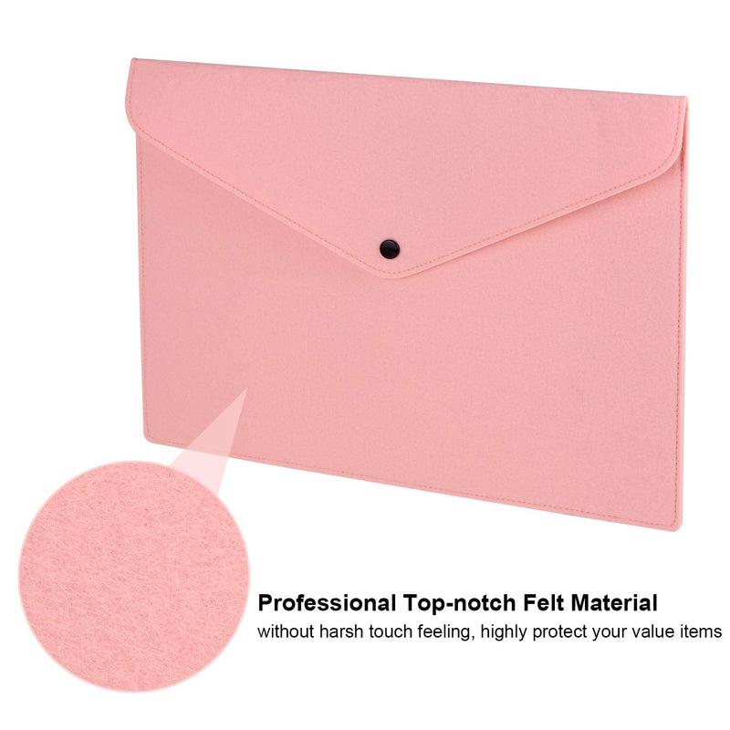 [Australia - AusPower] - File Bag, 2 Pack Felt Letter Size Paper Portfolio Case, Envelope File Document Holder Storage Pouch Organizer for Office, Business, School Supplies(Nude Pink/Purple) Nude Pink/Purple 