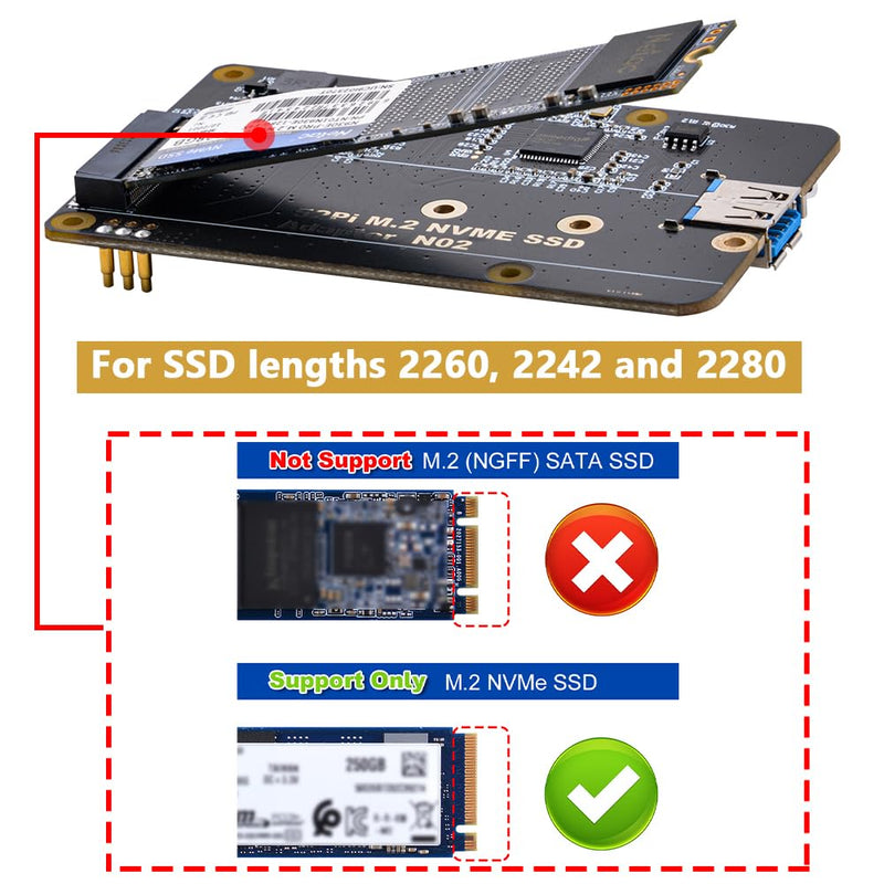 [Australia - AusPower] - GeeekPi M.2 NVME SSD Storage Expansion Board for Raspberry Pi 4, Only Support M.2 NVME SSD (Pi Board or M.2 NVME SSD NOT Included) 