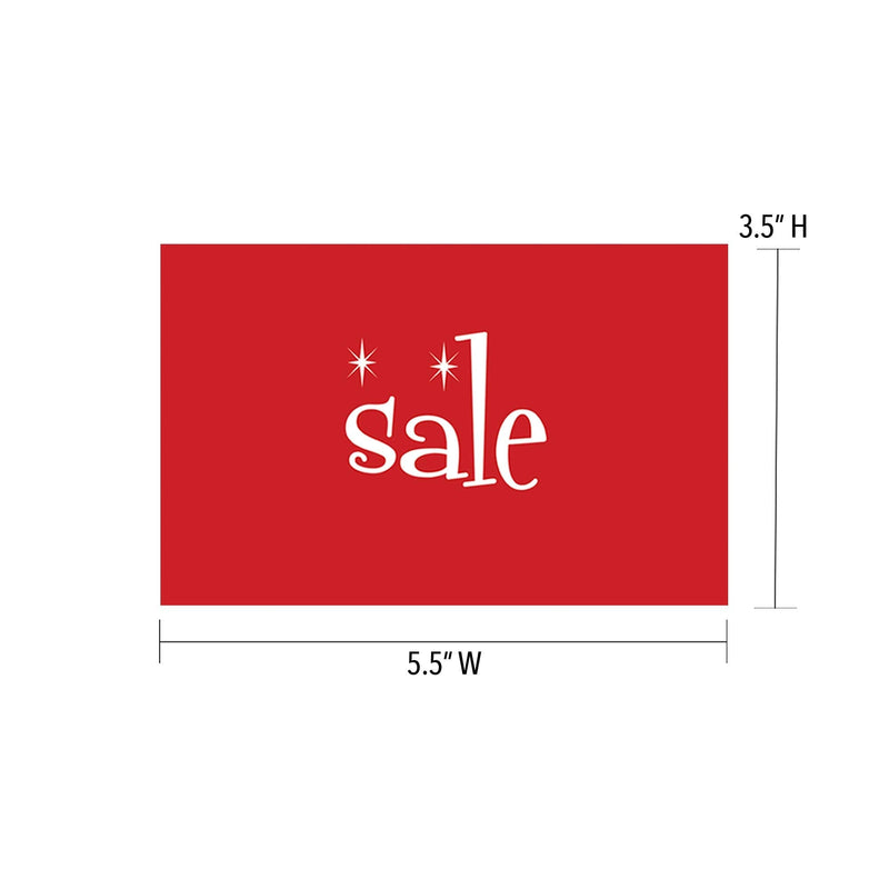 [Australia - AusPower] - NAHANCO CD35S2-10 Retail Sign Card for Displays, “Sale”, 3 ½”H x 5 ½”W, Red with White Print with Stars on Card Stock – 10/CTN. 