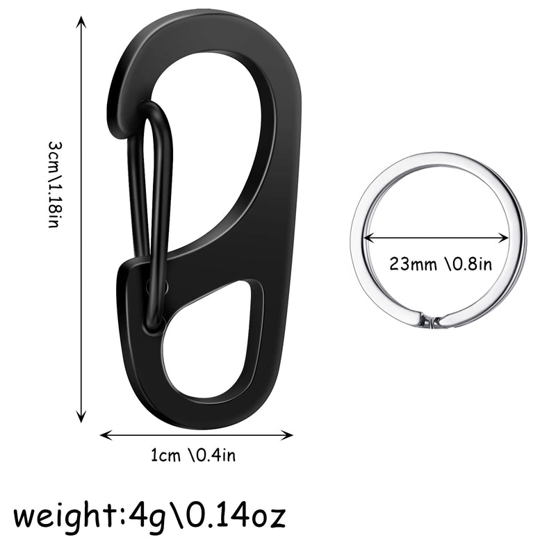[Australia - AusPower] - 40 Pieces Mini Carabiner Clip Tiny Keychain Carabiner Mini Keyring for Backpack Bottle Keychain Accessories Black 