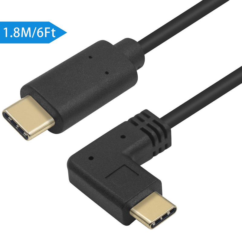 [Australia - AusPower] - Poyiccot USB C to USB C Cable 6ft, 90 Degree Right Angle Type C to Type C Cable, USB-C Fast Charging Cable, USB 3.1 Type-C Male to Male Cable for Laptop & Mobile Phone Right Angle Male to Male Cable 