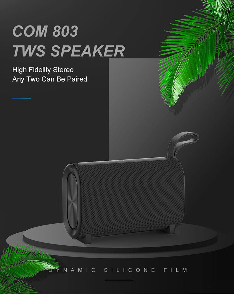 [Australia - AusPower] - VOZZOR Bluetooth Speaker,Vozzor Portable Wireless Speaker, Louder Volume, Stereo Sound, Rich Bass, Microphone,IPX5 Waterproof, 15-Hour Playtime, Speaker for Home,Travel-Black. 5.90X2.165X3.937 inch 