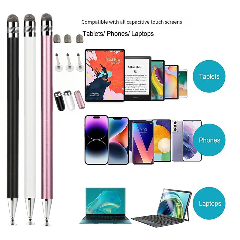 [Australia - AusPower] - Stylus Pens for Touch Screens(3 Pack), 6 Replaceable TipsHigh Precision Capacitive Stylus Pen for iPad iPhone Android Tablets and All Universal Touch Screen Devices 