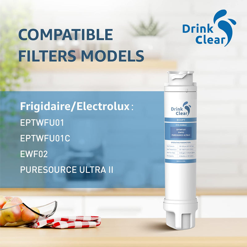 [Australia - AusPower] - DRINKCLEAR Replacement for EPTWFU01, Pure Source Ultra II, EWF02, 807946701, 4562222, 012505454226, Pack of 2 
