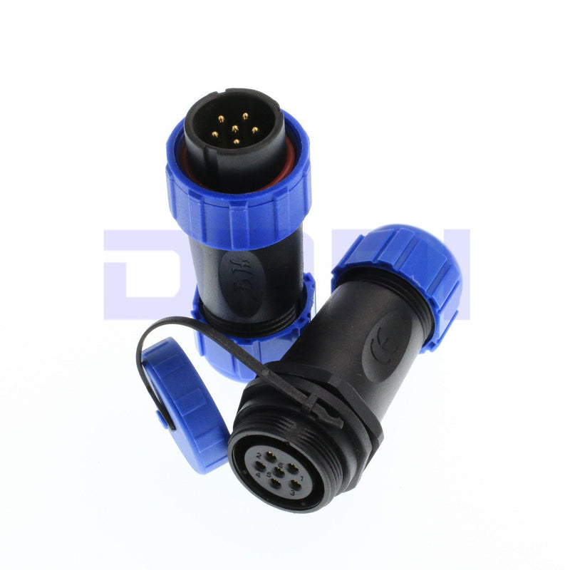 [Australia - AusPower] - DRRI SP21 6pin Waterproof Docking in-line Circular Aviation Cable Connector for Farm Equipment (6Pin) 