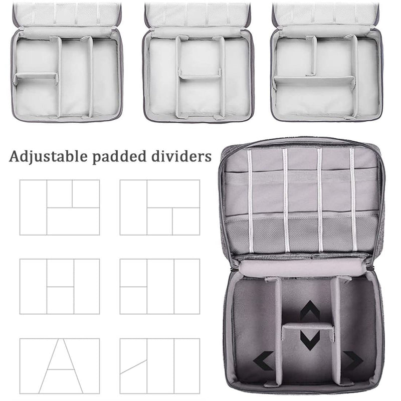 [Australia - AusPower] - Electronics organizer Home Cable Combo Pack Gadget Organizer with Padding The organizer bag contains Commonly used USB cables Electronics Accessories Organizer. Gray with cable 
