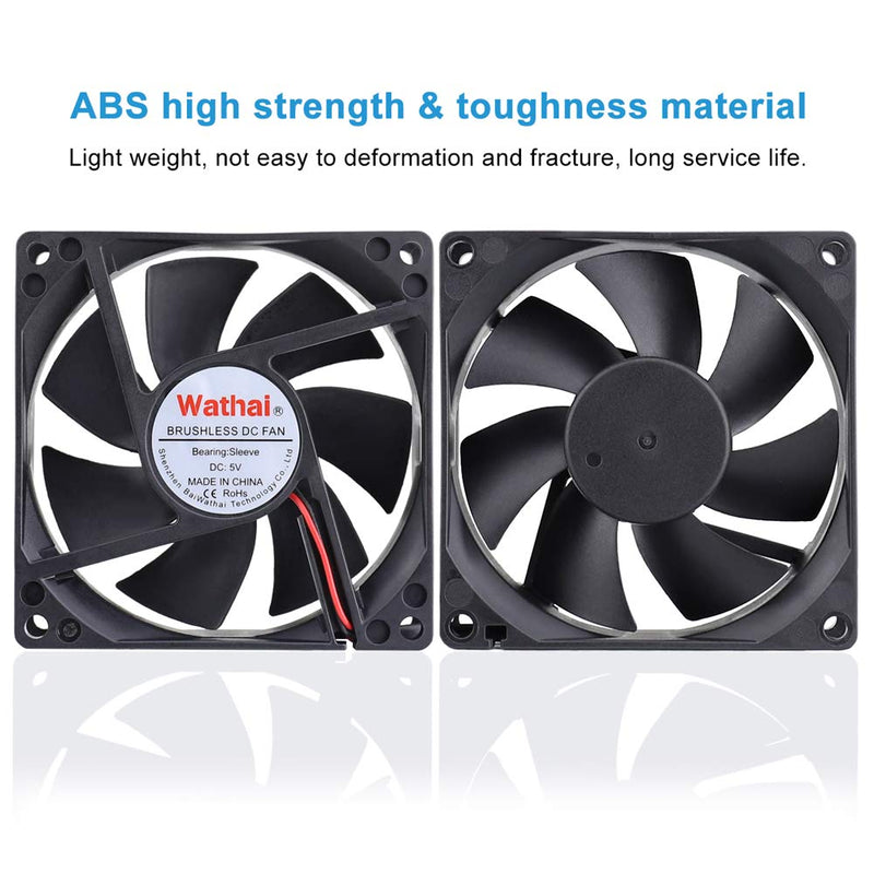 [Australia - AusPower] - Wathai 80mm x 80mm x 25mm USB Fan 5V for Computer Laptop Router DVR Xbox Cooling 2 Packs 