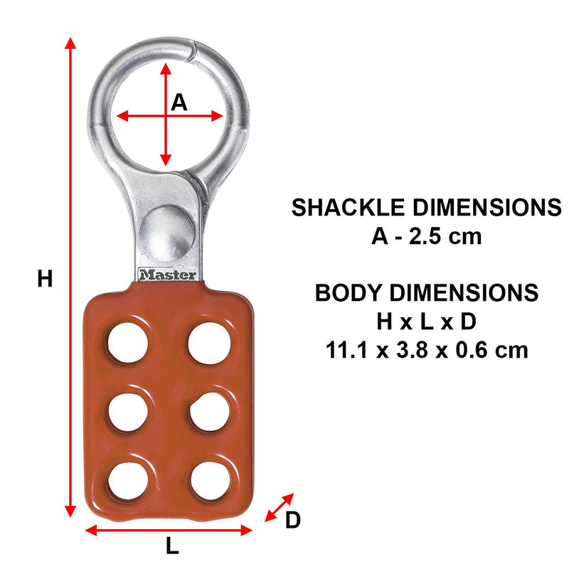 [Australia - AusPower] - Master Lock 416 Lockout Tagout Safety Hasp 1" Inside Jaw Diameter 