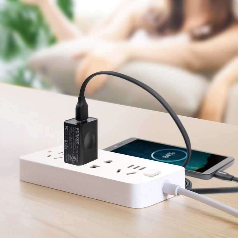 [Australia - AusPower] - USB Wall Charger, FONKEN 5V 2A Power Adapter Universal Travel Charger USB Plug Cell Phone Charger Block Cube Compatible with iPhone, iPad, Google Nexus, Samsung, LG, HTC, Moto and More 5V/2A-1Pack 