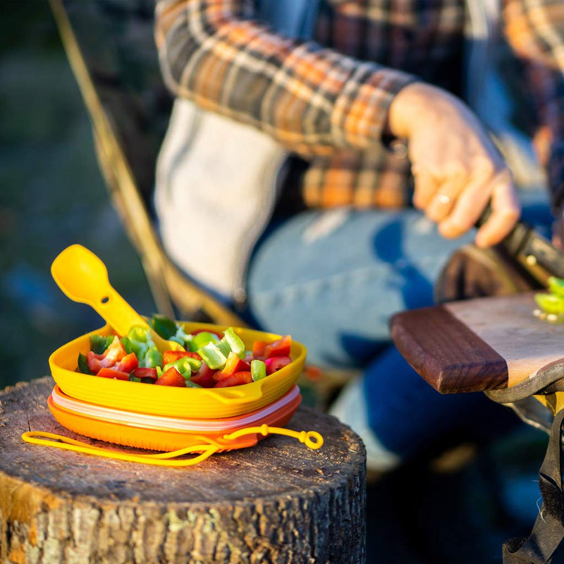 [Australia - AusPower] - UCO 4-Piece Camping Mess Kit with Bowl, Plate and 3-in-1 Spork Utensil Set Blue 