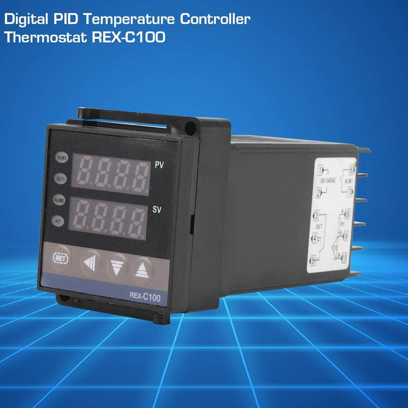 [Australia - AusPower] - Temperature Controller, REX-C100 Digital PID Temperature Controller Thermostat with PV/SV Dual Display, RELAY and SSR Control, for Temperature Measurement, Thermostatic control, Temperature Switch 