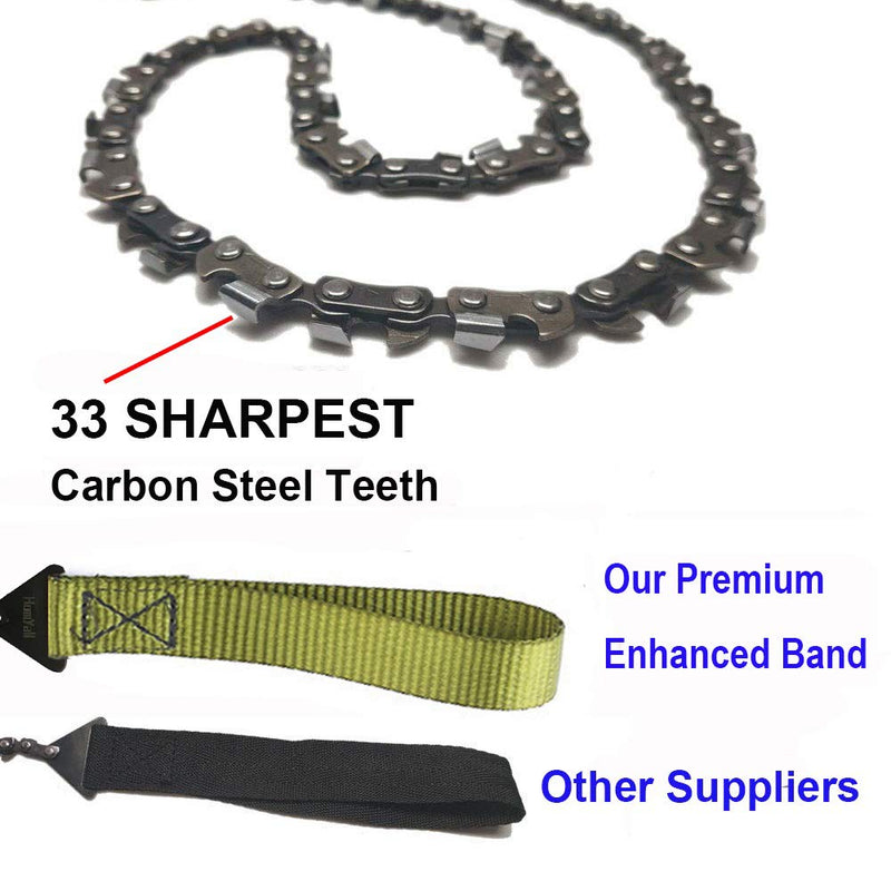 [Australia - AusPower] - Homyall Pocket Chain Rope Saw Portable Hand Saw with Sharp Teeth Blades for Wood Cutting Outdoor Hiking Camping Survival Gear Garden Work with Carrying Pouch 
