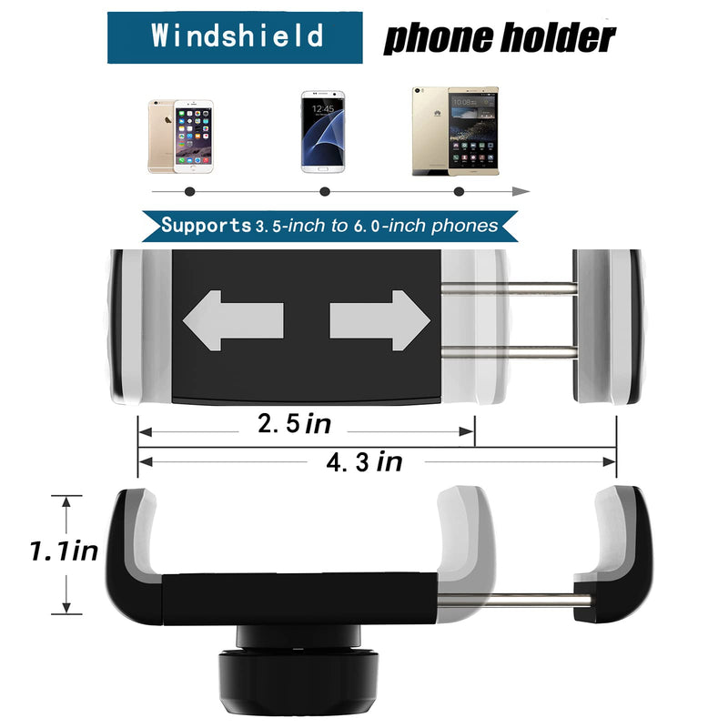 [Australia - AusPower] - Angel Windshield Car Phone Mount Holder– Universal Gooseneck Arm Window Car Mount Strong Suction Cup Cell Phone Holder Compatible with iPhone 12 11 Pro XS Max X 7 8 6 Plus Galaxy S9 S8 S7 Note 9 10 
