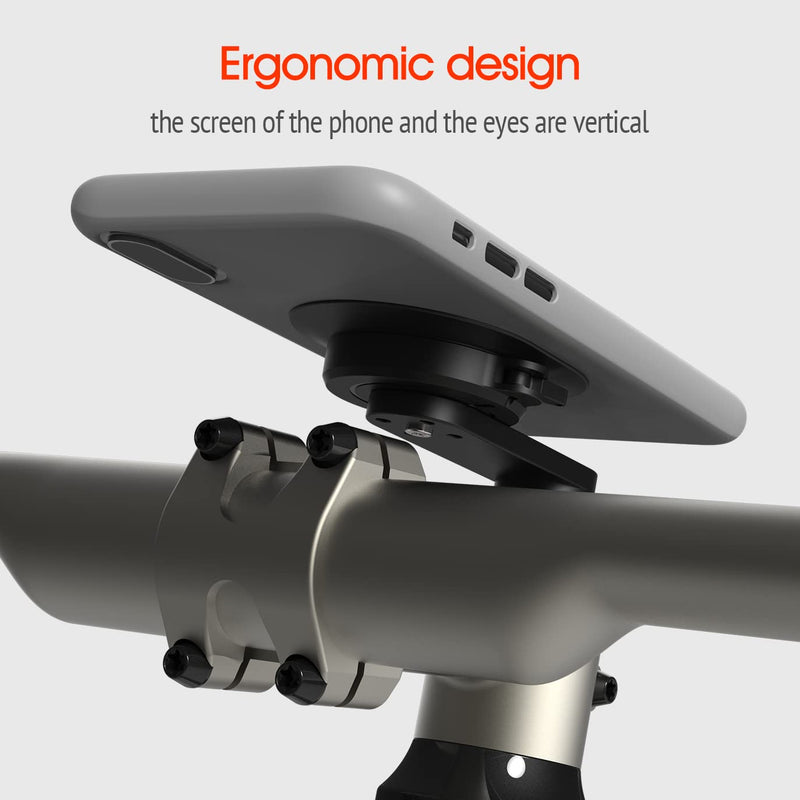 [Australia - AusPower] - Bike Phone Mount for Mountain Bicycle, Universal Aluminum Road Bike Stem Cap Cell Phone Holder, Connect Quickly Riding Clip Stand, MTB Handlebar Clamp Quick Release for iPhone Samsung Google-【2nd Gen】 