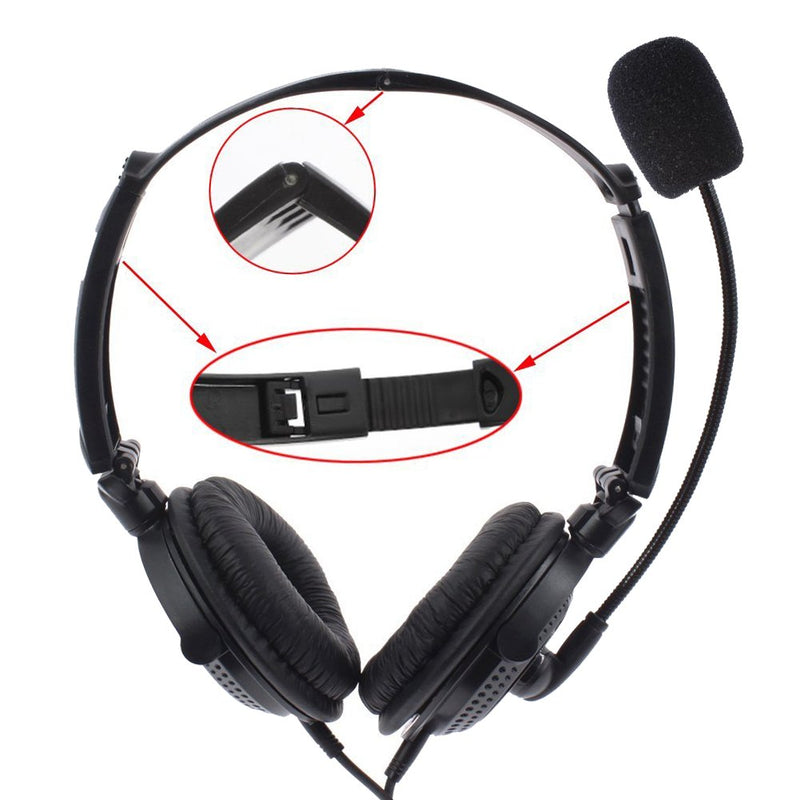 [Australia - AusPower] - AOER® 2 Pin Overhead Earpiece Headset with Boom Mic Noise Cancelling for Kenwood Baofeng Puxing Wouxun HYT Quansheng Puxing 