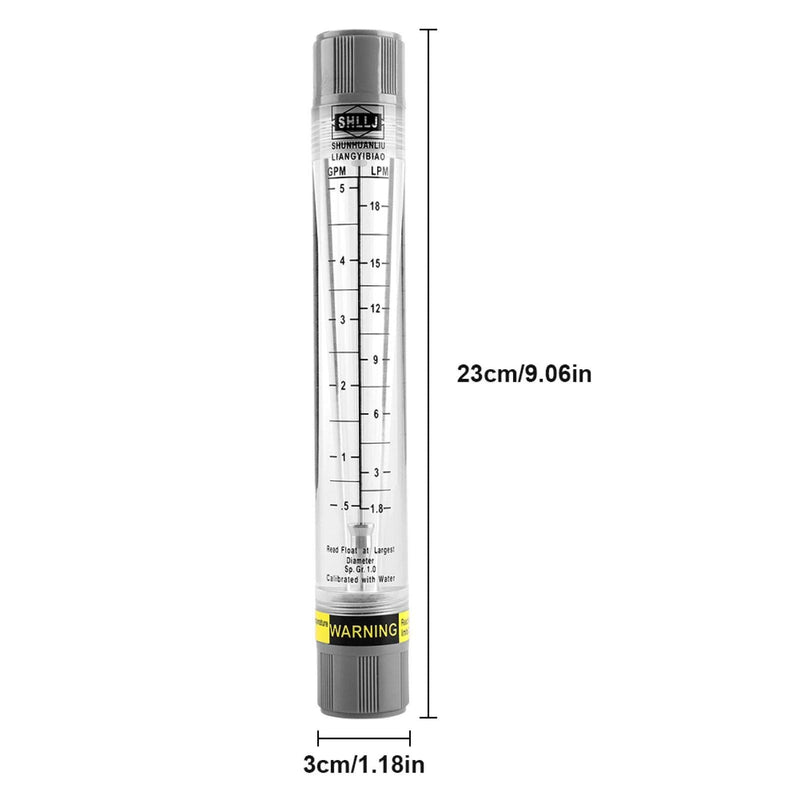 [Australia - AusPower] - Water Flow Meter, Liquid Flow Meter, Water Tube Design Liquid Flow Meter, for Measuring The Flow Rate of Liquid Medium(0.5-5 GPM / 1.8-18 LPM) 