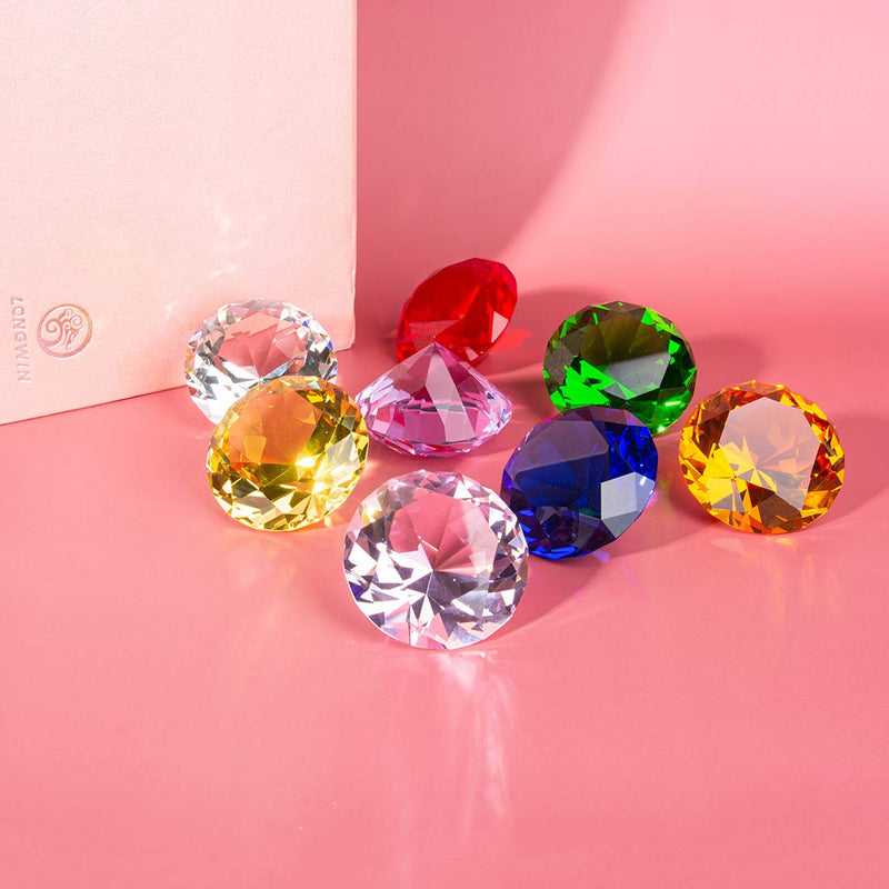 [Australia - AusPower] - LONGWIN 40mm (1.6 in.) Crystal Diamond Pirate Gems and Jewels for Treasure Hunt Paperweight Party Favors Table Decoration Gift for Daughter with Gift Box 