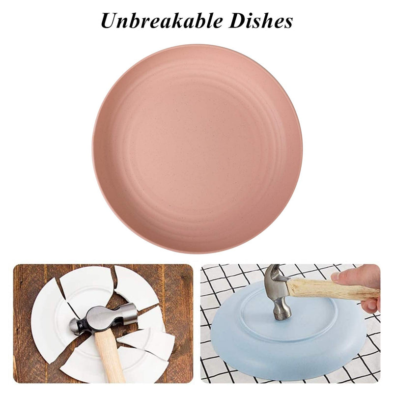 [Australia - AusPower] - CAMBUY Wheat Straw Plates Lightweight Unbreakable Dinner Dishes Plates Set Non-Toxin Dishwasher & Microwave Safe BPA Free and Healthy for Kids Children Toddler & Adult (Small 6 Pack 5.9') Small 6 Pack 5.9' 