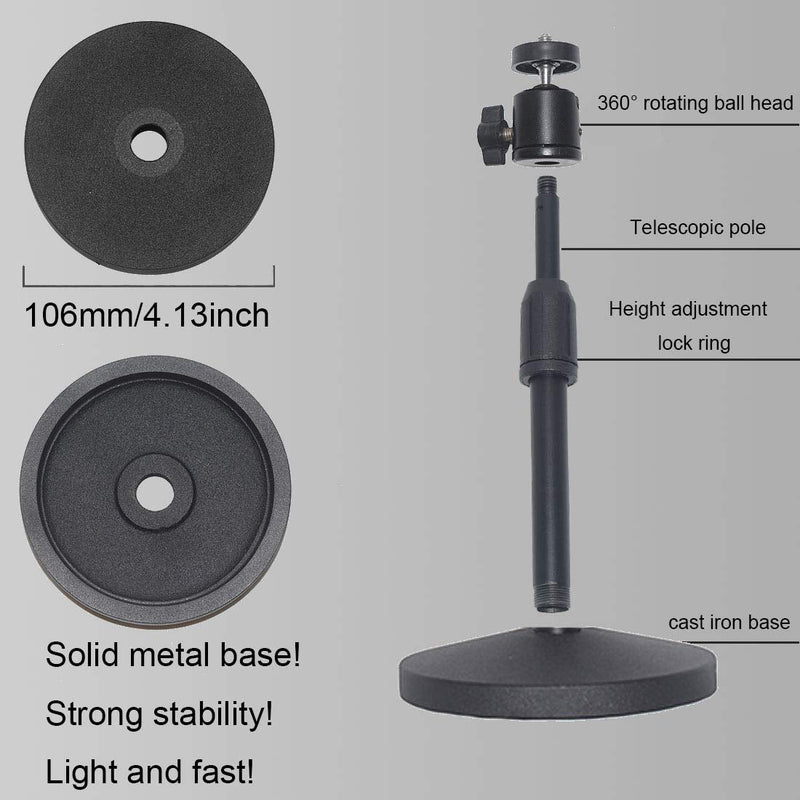 [Australia - AusPower] - Desktop Mini Projector Stand, Angle Adjustable Mini Projector Stand 1/4in Mounting Screw, Length 8-12in/20-30cm, Load 6.6 lbs/3kg 360° Rotatable Projector CCTV DVR 