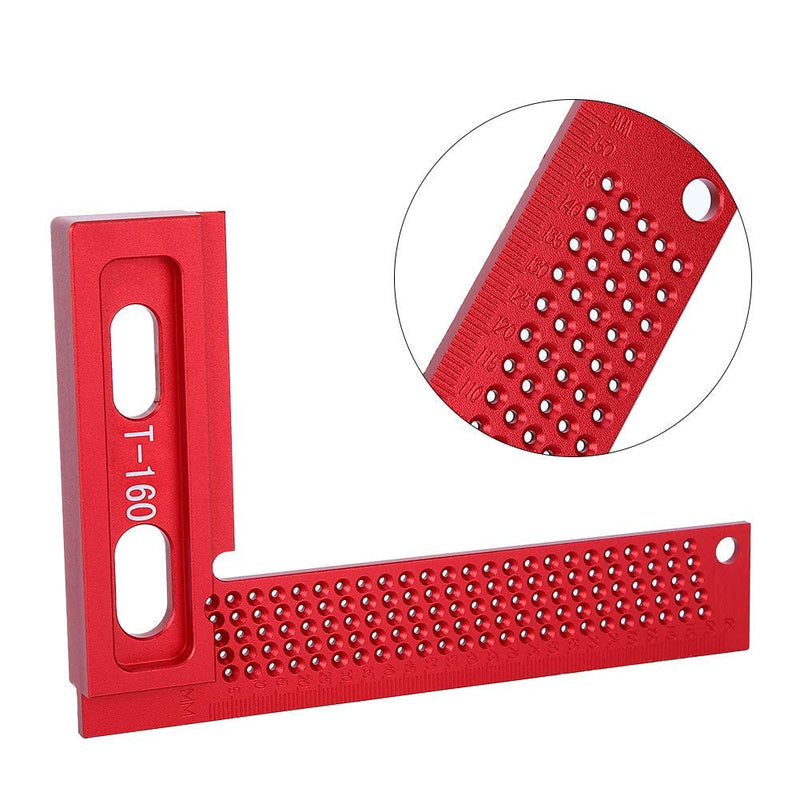 [Australia - AusPower] - Hole Ruler Marking Ruler Carpenter Tool Wear‑Resistant Rust‑Proof Aluminum Alloy Woodworking Accessory 90 Degree Ruler 