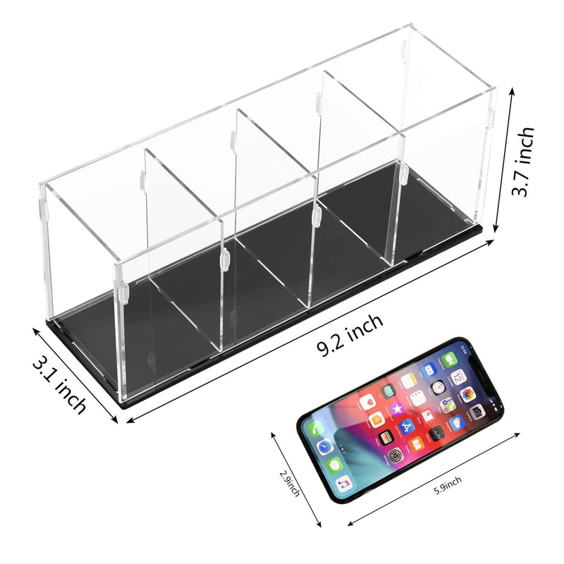 [Australia - AusPower] - Acrylic Clear Pencil Holder Pen Holder 4 Compartments,Brush Holder Countertop Desk Organizers and Storage for Pen,Pencil,Desk Accessories,Makeup Brush,Stationary and Art Supplies 