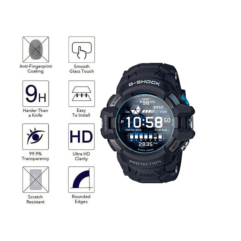 [Australia - AusPower] - MIHENCE Compatible for Casio GSW-H1000 Screen Protector, 9H Anti-Scratch Premium Real Tempered Glass Screen Protector for Casio G-SQUAD PRO GSW-H1000 Smartwatch (3PCS) 