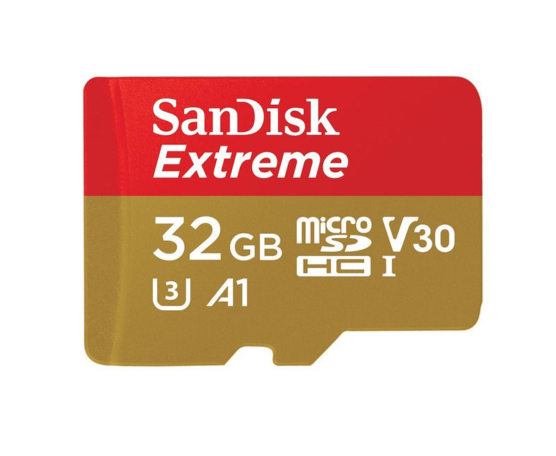 [Australia - AusPower] - 32GB SanDisk Extreme (Two Pack) 4K Micro Memory Card (SDSQXAF-032G-GN6MA) UHD Video Speed 30 UHS-1 V30 32G MicroSD HC Bundle with Everything But Stromboli Card Reader 