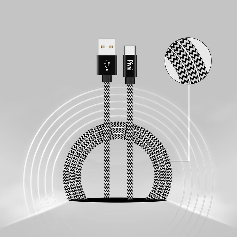 [Australia - AusPower] - Pivoi USB to Type C Cable with Data Transfer Speed, Compatible with Samsung Galaxy S10/S10+S9/S9+/S8/S8+, Sony Xperia XZ, Google Pixel, 1 Pack 