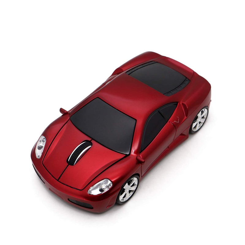 [Australia - AusPower] - Ai5G Wireless Mouse Sports Car Mouse USB Computer Mice Optical 2.4GHz with Headlight 1600DPI for PC Laptop MAC (Red) Red 