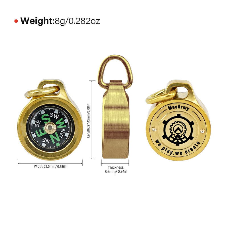 [Australia - AusPower] - MecArmy CMP Titanium/Brass Grade Compass, Teardrop Shaped Survival Compass, Waterproof IPX5 Hiking Compass, Handheld Compass Easy to Recognize Direction 